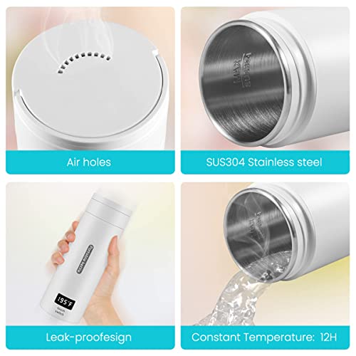 HASTHIP® Electric Kettle 0.4 Litre 300W Portable Water Bottle Hot Tea Mug Multipurpose Food Grade Fast Boil Auto Shut Off Travel LCD Smart Temperature Display 2PCS HASTHIP® Electric Kettle 0.4 Litre 300W Portable Water Bottle Hot Tea Mug Multipurpose Food Grade Fast Boil Auto Shut Off Travel LCD Smart Temperature Display 2PCS